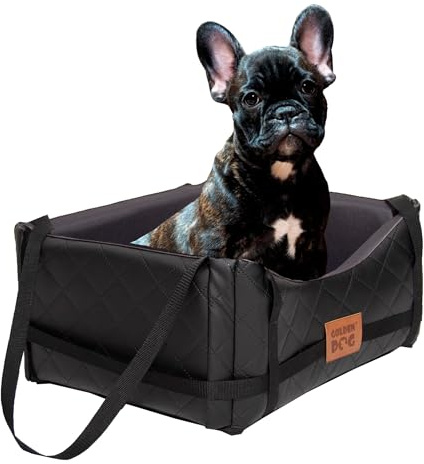 GoldenGroup Hundeautositz Kunstleder Hundesitz Hundebett Autokörbchen Hundedecke Hundekorb Transportbox Autositz Gesteppt für Rückbank Vordersitz XL-72x67x27h