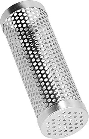 Smoker Box Cylindrical Detachable Large Capacity Fruit Wood BBQ Pellet Smoker Tube for Outdoor Camping Pork Ribs, Bacon, Hot Dogs, Sausages(S)