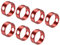 sourcing map 7 Stück Ring Seilspanner Aluminium 8mm 3-Loch Zeltseilversteller rot