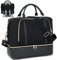LOIDOU Damen Reisetaschen Weekender Tasche Overnight Schulter Duffel Carry-on Tote Bag mit Schuhfach fit 15.6 Zoll Laptop perfekt für Reisen/täglichen Gebrauch/Geburtstagsgeschenk (Schwarz)