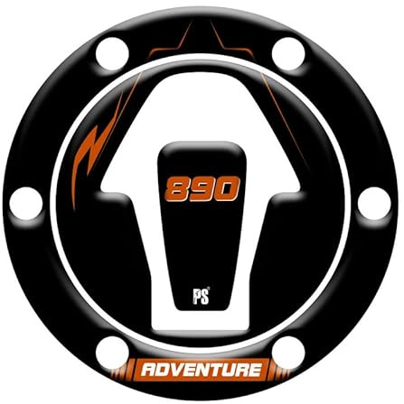 Paraserbatoio.it Aufkleber mit 3D-Effekt, Tankschutz, harzbeschichtet, kompatibel mit PS KTM 890 Adventure R - Kappenschutz - Orange