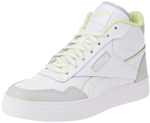 Reebok Women Court Advance Bold High Sneaker, FTWR White/Steely Fog F23/Citrus Glow, 3