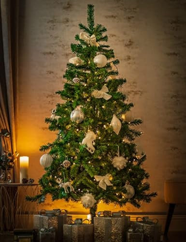 Marco Paul 180cm Colorado Spruce Green with 483 Tips 6ft Green luxury Artificial Xmas Tree Traditional Spruce Trees Festive Indoor Christmas Tree with Metal Stand Realistic Look