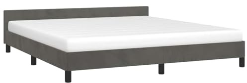 vidaXL Cadre de lit sans Matelas Gris foncé 160x200 cm Velours