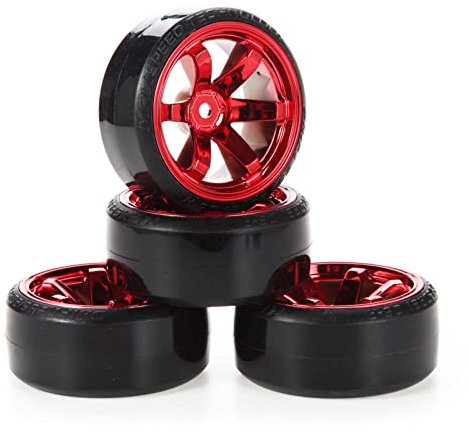 KEEDA RC Drift Auto Kunststoff Felge und Reifen, 63mm Hartreifen für 1/10 HSP Tamiya HPI Kyosho Rennsport Driftendes Auto