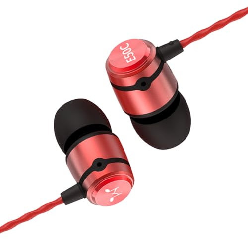 SoundMAGIC E50C Auricolari in-ear, Auricolari cablati con microfono, monitor HiFi, isolamento acustico, suono puro, vestibilità comoda, colore nero, rosso…