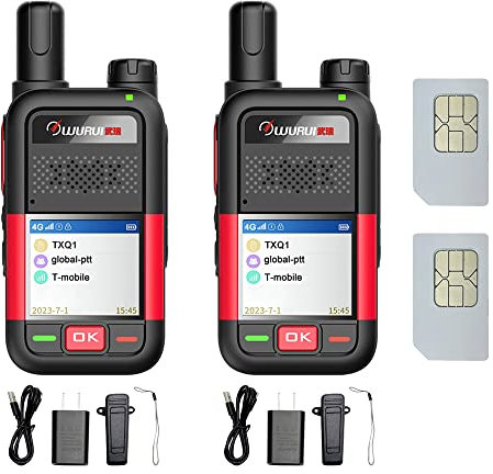 Wurui TXQ N8 Global-ptt ricetrasmittente lunga distanza professionale digitale portatile radio bidirezionale (2 pezzi neri)