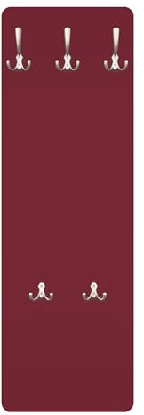 Bilderwelten Garderobe Unifarben 119cm x 39cm Einfarbig Bordeaux Modern Garderobenhaken Garderobenpaneel Flurgarderobe Flur-Möbel Wandgarderobe Holz