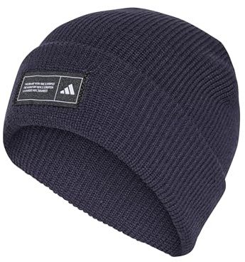 adidas Unisex Essentials Cuffed Beanie, Shadow Navy/Black/White, XS