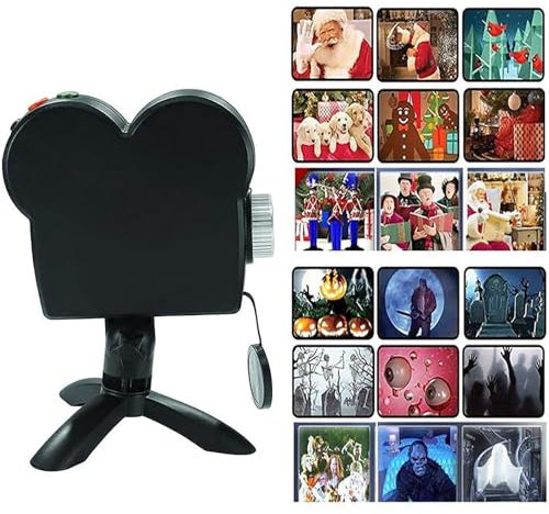 Cqhbzf Holographic Projection - Halloween & Christmas LED Projector Lights, Built-in 12 Movies