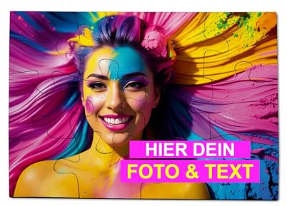 Kiwistar - Magnet-Puzzle 6x8cm - Magnet - selbst gestalten - Foto - Wunschtext - individuell Bedruckt - personalisiert - Geschenkidee - Kühlschrank - Puzzle mit Foto und Text