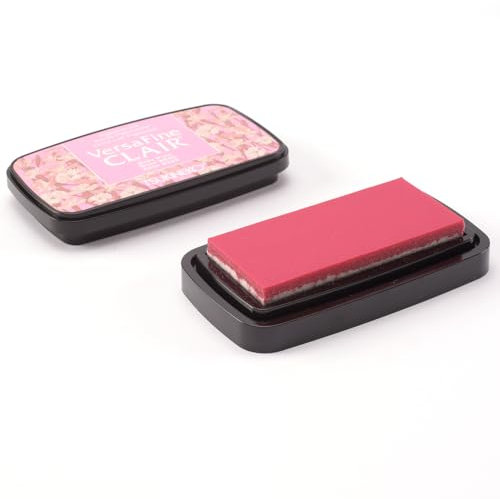 Tsukineko VF-CLA-802 VersaFine Clair Stempelkissen-Rosa, Baby Pink-Groß-Deckend, Wasserfest, Beständig Gegen Ausbleichen-Embossing, pad size: 7.6 x 3.5 cm