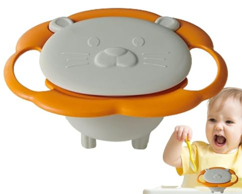LearnLyrics Bol Gyroscopique Résistant Aux Déversements – Bol Rotatif À 360 Degrés, Plat Rotatif Pour Tout-petits | Bol D'alimentation Résistant Aux Déversements Pour Tout-petits, Bol D'assiette