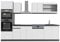 Vicco Küchenzeile R-Line, Weiß/Anthrazit, 300 cm mit Hochschrank, AP Anthrazit
