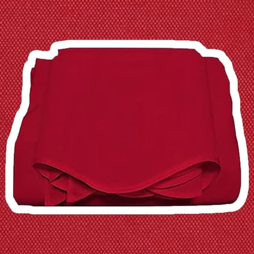 HAEKEBC 300x250cm Markisenstoff Gelenkarmmarkise Ersatzstoffe, Rotes Ersatz Markisentuch Für Terrassenmarkise, Sonnenmarkise Mit Volant(10x8ft/300x250cm)