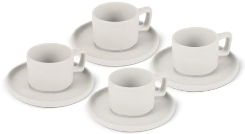 Berlinger Haus Espresso-Tassenset mit Untertassen 8-teilig 100 ml Sahara Collection | Hochwertig, Stilvoll und Praktisch