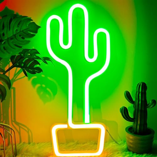 YIVIYAR Cactus Lights Neon Light Sign Cactus Neon Light Cactus Neon Signs LED Neon Wall Lights Neon Light Signs Neon Light Neon Light per ragazzi Luci al neon per camera da letto Bar Decorazione per