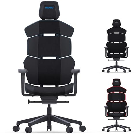 RECARO NXT Essential Premium Gaming & Bürostuhl Ergonomisch [Büro-Zertifiziert] | Made in Germany | Microfaser Dinamica/PU-Leder Skai | Höhenverstellbar - bis 150kg, Phantom Arctic
