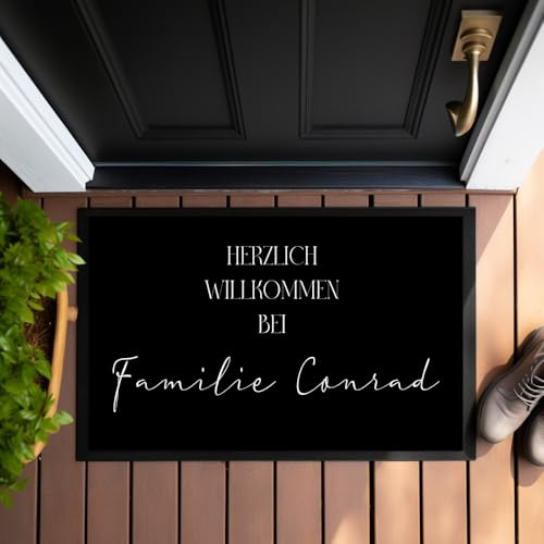 Manufaktur Liebevoll Fußmatte Personalisiert Namen Fussmatte Schmutzfangmatte Teppich Geschenk Hochzeit Familie Geschenk Einzug Umzug Name (Conrad)
