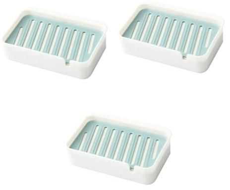 MAGICLULU 3 Sets Soap Box Bar Soap Holder Coaster Holder Soap Keeper Soap Shelf Countertop Soap Dish Draining Soap Tray Water Drying Soap Dish Bar Soap Dish Soap Container Diatom Mud Blue