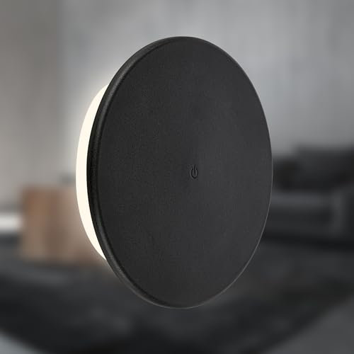 BRILONER - Wandleuchte ohne Stromanschluss, Touch, Dimmbar, Akku & Lichtquelle tauschbar, Wandlampe Akku, Aussen, Wandbeleuchtung außen, Außenleuchte, 25x4 cm, Schwarz