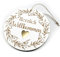 Dekolando Schild rund Herzlich Willkommen mit Motiv und goldfarbenem Herz Ornament Ø 15 cm - Willkommensschild Weihnachten Gold Optik Vintage