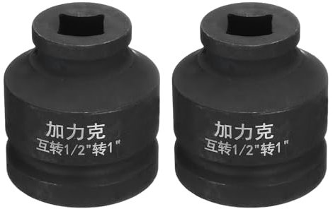 sourcing map 2pcs 4 Point Square Socket 1/2 Drive by 1 4-Point Square Impact Socket 40CR Blackening Standard Wheel Socket Pneumatic Socket Tool for Auto Repair Mechanical Maintenance Home Use