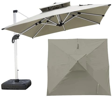 Housse de Rechange pour parasols,Housse de Rechange pour Parasol de Jardin,Housse de Rechange pour Parasol 3x3m,Housse de Rechange pour Parasol Terrasse(Support parapluie et base non inclus)