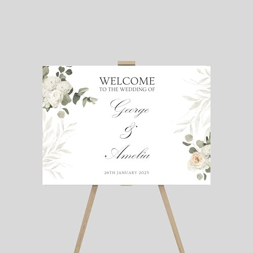 Personalised Wedding Welcome Entrance Sign Board Custom Large Acrylic Plaque Modern Wedding Reception, Engagement Party Decor (Design 15)