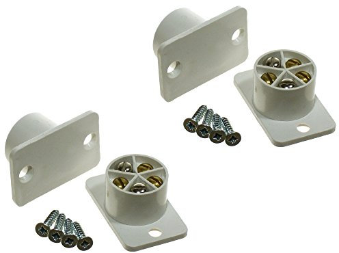 Door Contacts - Sensors - Detectors x 2 for Wired Burglar Alarm - White Square Flush Fitting Quick Fit