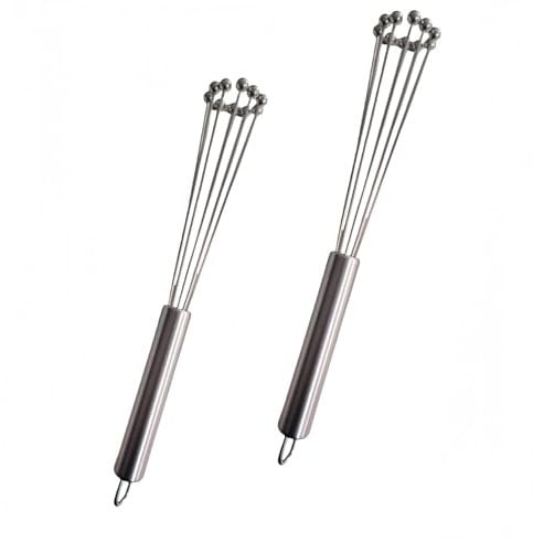WQHLONGBO 2 PCS 10.23inch Stainless Steel Ball Whisks,Durable Manual Egg Beater, Dishwashable Kitchen Whisk,Cream whisk, kitchen baking tool