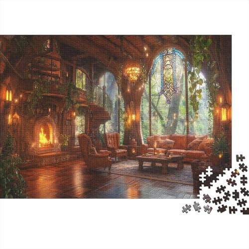 Enchanted Baumhaus Puzzle 1000 Teile Holzpuzzle Erwachsene Anspruchsvoll Puzzle Baumhaus DIY Kit Holzspielzeug Einzigartiges Geschenk Moderne Wohnkultur 1000pcs (75x50cm)
