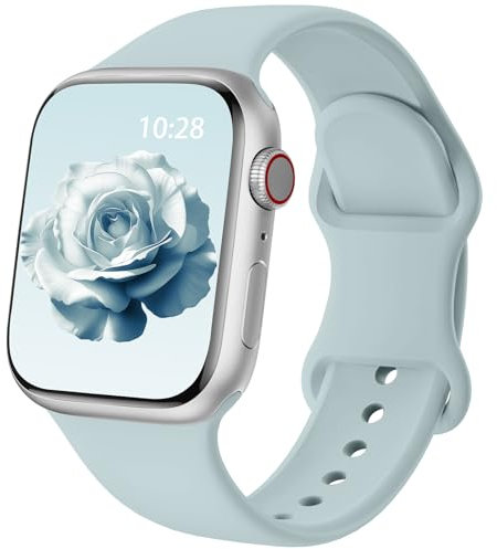 Patented Upgraded Silicone Strap Compatible with Apple Watch Straps 38mm 40mm 41mm 42mm 44mm 45mm 46mm 49mm Women Men,Soft Sport Bands for iWatch Series 11 10 9 8 7 6 5 4 3 2 1 SE Ultra,Succulent