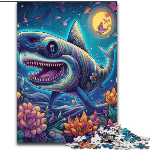 Puzzle für Erwachsene, 1000 Teile „Deep Jaws“, Puzzle 1000 Teile für Erwachsene mit interaktivem Familienspiel, Kinder ab 14 Jahren, Größe 26x38cm