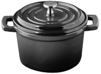 APS 88331 Mini-Topf mit Deckel 5 STARS - Gusseisen emailliert, 0,35 Liter, anthrazit, induktionsgeeignet
