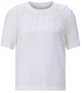 RICHROYAL Kurzarm Shirt mit Blütenapplikation