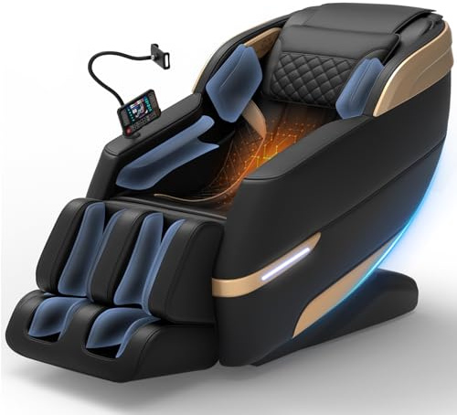 YONISEE 4D Full Body Massage Chair with SL-Track, Smart Shiatsu Massage Recliner with Voice Control & Bodyscan, Deep Neck Shoulder Back Calf & Foot Massage for Home Office