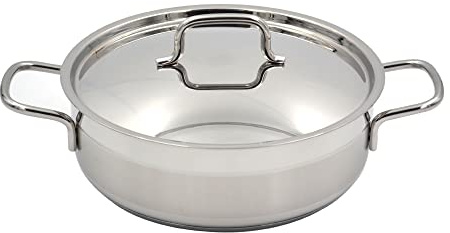 Korkmaz A1024 Alfa Serie Edelstahl 2 Stück Flach/Low Kasserolle 4.2L