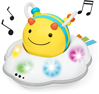 Skip Hop Baby Follow-Me Bee Tummy Time Crawl Toy 3-Stage Infant Sensory Development with Lights Sounds and Music Explore & More Age 5m+