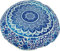 GURU SHOP Flaches Mandala Meditationskissen, Yoga Kissen, Yogakissen, Sitzkissen, Bodenkissen, Dekokissen - Blau, Meditationskissen & Sitzkissen