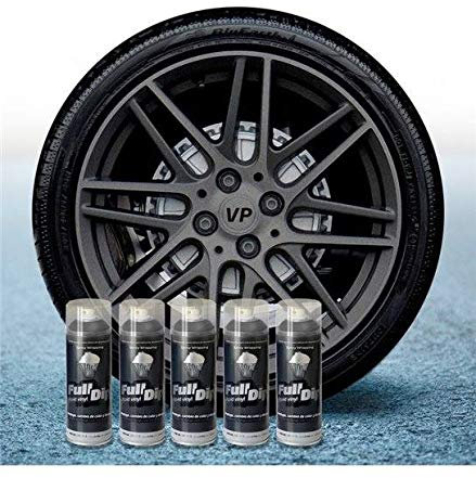 FULL DIP Pack Llantas Vinilo LIQUIDO 5 Sprays Antracita Metalizado