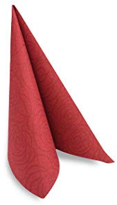 Hypafol Airlaid Motiv-Serviette Roses bordeaux | 100St. | unterschiedliche Farben und Motive | 40x40cm | passend zu Einrichtung und Dekoration | für Gastronomie und Zuhause | eleganter Look