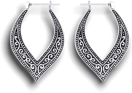 Madamlili 925 Sterling Silber Ohrringe | Vintage Marokkanisches Design | Filigrane Boho Ohrringe | Antik & Matt Gebürstet | Leicht & Elegant | Geschenk für Frauen