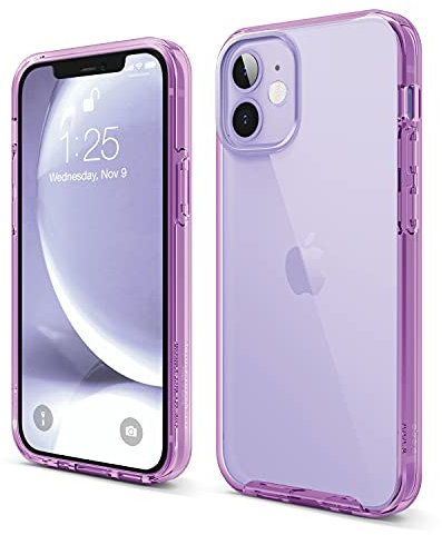elago Ibrido Clear Custodia Cover Compatibile con iPhone 12 Case e Compatibile con iPhone 12 PRO Case (6.1), Anti-Ingiallimento Hard PC Retro, Paraurti Flessibile Cover Antiurto (Lavanda)