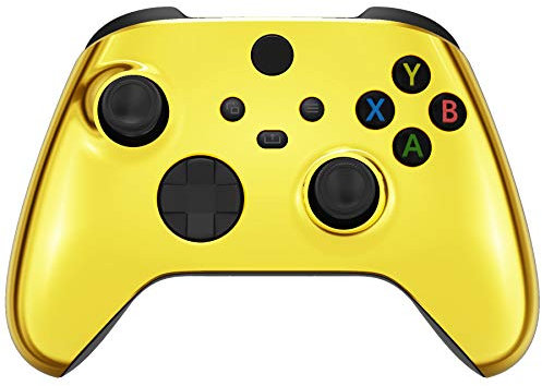 eXtremeRate Carcasa Delantera para Xbox Series X S Mando Accesorios Protector Placa Frontal Funda Reemplazo Kit Cubierta Cover Shell para Xbox Series S X Control-No Incluye Mando(Dorado Cromo)