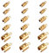 PandaHall Lot de 60 embouts de cordon à sertir en acier inoxydable - 3 tailles - Pour bracelet, collier, bijoux - Doré