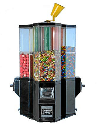 Cupcandy Automat mit 3 Fächern und Becher - Süssigkeitenautomat Waschpulver Waschmittel Verkaufsautomat Warenautomat Münzautomat (schwarz)