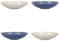 KitchenCraft - Assiettes Creuses en Grès Émaillé, Livrés dans un Coffret Cadeau, 22 cm, Lot de 4, Motif Texturé, Bleu / Beige