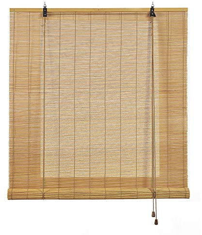 Estores enrollables de Bambú Natural para Interior y Exterior Estor de cañas de bambú para Puertas y Ventanas STORESDECO Color Marrón Claro 60x175 cm