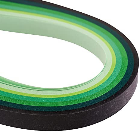 Craftdady Quilling-Papierstreifen, 530 x 10 mm, allmählich, grün, für Bastelarbeiten, Party-Dekoration, 120 Stück